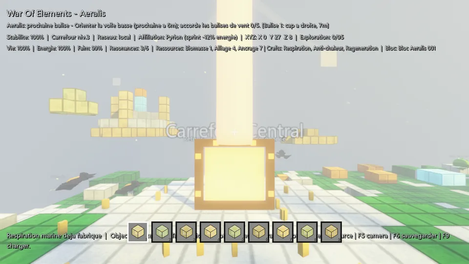 Capture d'Aeralis avec plateformes en hauteur