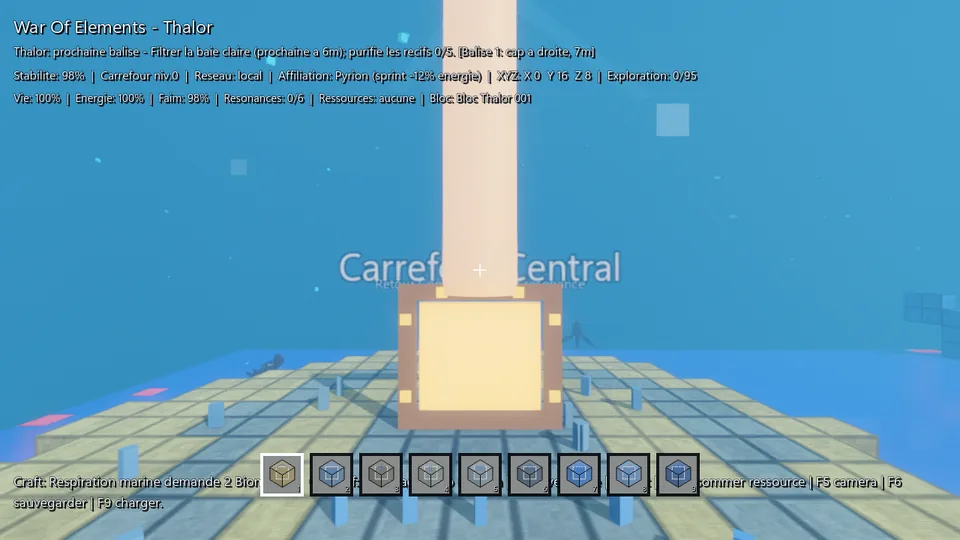 Capture de Thalor avec eau, corail et danger d'oxygene